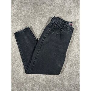 Avenue Blues Vintage High Waisted Mom Jeans Faded Black Tapered‎ Leg Denim 33x29
